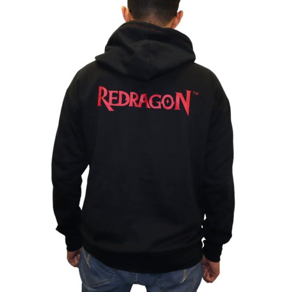 REDRAGON HOODIE WITH FRONT and BACK LOGO - BLACK - XLARGE - Image 5